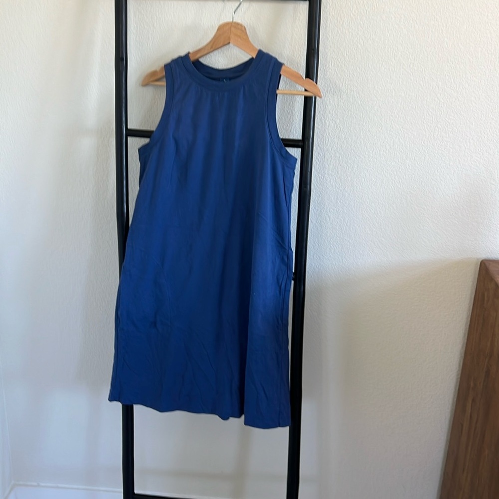 Small navy blue shirt dress